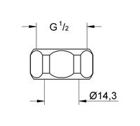 GROHE Dado Di Connessione 12902 1/2"x14,5 2 Pezzi Cromo