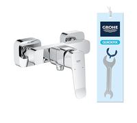 GROHE Dice 101874000 - Miscelatore per doccia a vista (montaggio a parete, leva in metallo, cartuccia in ceramica da 35 mm, valvola di non ritorno integrata, protezione contro il riflusso, facile da
