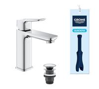 GROHE Dice - Miscelatore Lavabo Smooth Body con Set Scarico Push-Open (Taglia M, Cartuccia Ceramica 28 mm