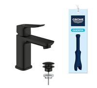 GROHE Dice Leva Miscelatore per Lavabo con Set di Scarico Pop-Open (Misura S 152 mm, Cartuccia in Ceramica 28 mm, Risparmio Acqua ed Energia, Code 3/8 Pollici, Facile da Montare con il QuickTool