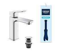 GROHE Dice 1018360000 - Miscelatore monocomando per lavabo, con set di scarico push-open (misura M da 172 mm, cartuccia in ceramica da 28 mm, risparmio idrico ed energetico, code da 3/8", facile da