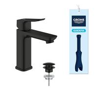 GROHE Dice Rubinetto miscelatore per lavabo con piletta push-open (M-Size 172 mm, cartuccia ceramica 28 mm, risparmio idrico, facile da installare), nero opaco, 1018332430