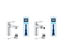 GROHE Dice Set Rubinetto miscelatore per lavabo + bidet con piletta click-clack, cromo, 1018560000 +1018770000