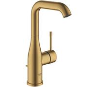 GROHE Essence 24174_1 - Miscelatore monocomando per lavabo, modello L-Size, montaggio monoforo, scarico a tiranti, edizione professionale, Cool Sunrise spazzolato