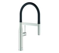 GROHE Essence Mitigeur monocommandé pour évier, saillie 240mm, douchette professionnelle avec flexible, orientable, MagneticDocking, 30503DC0, 30503DC0, Colorazione: super acciaio