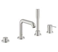 GROHE Essence New Miscelatore Monocomando Bordo Vasca a 4 Fori, qualità made in germany, cromatura Starlight, Cromo Spazzolato 19578DC1