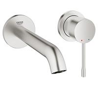 GROHE Essence New Rubinetto Miscelatore per Lavabo a 2 Fori, Taglia S, Made in Germany, Cromo Spazzolato 19408DC1