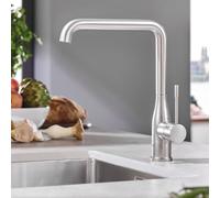 GROHE Essence Rubinetto Miscelatore Cucina, bocca alta, cromatura Starlight, Cromo Spazzolato 30269DC0