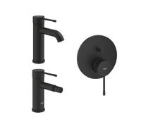 Grohe Essence Set 3 Accessori Miscelatore Monocomando per Lavabo Bidet e Doccia Nero Ultra Opaco