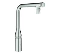 GROHE Essence SmartControl Mitigeur d'évier, saillie 201mm, extractible, double jet, orientable, 31892DC0, 31892DC0, Colorazione: super acciaio