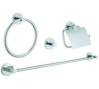 Grohe Essentials - Set accessori per il bagno 4 in 1, cromato 40776001