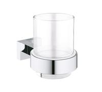 bicchiere con supporto a muro cromo Grohe Essentials Cube - 40755001