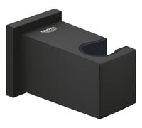 GROHE Euphoria Cube Curva Uscita Doccia con Porta Doccetta a Parete, Connessione Maschio 1/2 Pollice, Protetta Contro Reflusso, Nero Phantom, 26370KF0