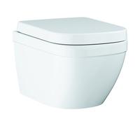 Grohe Euro Céramique Ensemble de WC suspendu sans rebord, sortie horizontale, siège de WC Slim, blanc alpin, 39693000, 39693000