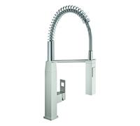 GROHE Eurocube Mitigeur monocommandé pour évier, saillie 234mm, orientable, avec douchette professionnelle, 31395DC0, 31395DC0, Colorazione: super acciaio