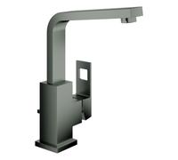 Grohe Eurocube Mitigeur monocommandé pour lavabo, L-Size, vidage à tirette, orientable, saillie 150mm, 23135AL0, 23135AL0, Colorazione: grafite dura spazzolata
