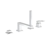 Grohe Eurocube combiné de bain 4 trous à une main, saillie 220mm, avec ensemble de douche, montage sur bord de baignoire, 19897001, 19897001, Colorazione: cromo