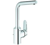 Grohe Mitigeur monocommande de lavabo Eurodisc-Cosmopolitan DN 15, taille L, montage monotrou, avec vidage escamotable, bec orientable pour tuyau pivotant, 23054003, 23054003