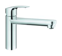 GROHE Eurosmart Mitigeur monocommandé pour évier, saillie 222mm, hauteur moyenne, pour montage devant une fenêtre, orientable, 30617000, 30617000