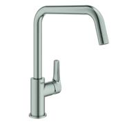 GROHE Eurosmart Mitigeur monocommandé pour évier, saillie 228mm, haut, orientable, 30567DC0, 30567DC0, Colorazione: super acciaio