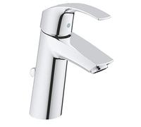 Grohe Eurosmart New Es Miscelatore Monocomando per Lavabo a Risparmio Energetico, Altezza Media, Grohe Ecojoy, Cromo, M
