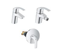 Grohe Eurosmart Set Miscelatori Rubinetto Monocomando Cromo in Metallo per Lavabo Bidet e Doccia