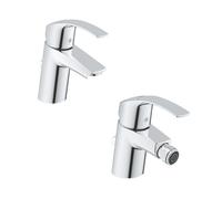 Grohe Eurosmart Set Miscelatori Rubinetto Monocomando StarLight Cromo in Metallo per Lavabo e Bidet