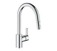 Grohe Feel Mitigeur monocommandé pour évier, saillie 223mm, orientable, douchettes extractibles, 31486001, 31486001, Colorazione: cromo