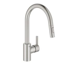 Grohe Feel Mitigeur monocommandé pour évier, saillie 223mm, orientable, douchettes extractibles, 31486DC1, 31486DC1, Colorazione: super acciaio
