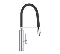 Grohe Feel Mitigeur monocommandé pour évier, saillie 235mm, flexible GROHFlexx Santopren, orientable, douchette professionnelle, 31489000, 31489000, Colorazione: cromo