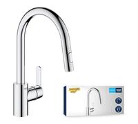 Grohe Get rubinetto da cucina, estraibile, orientabile, 31484001, Get cromo [Rubinetti da Cucina]