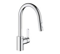 Grohe Get Mitigeur monocommandé pour évier, saillie 223mm, orientable, douchettes extractibles Dual, 31484001, 31484001