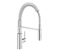 Grohe Get Mitigeur monocommandé pour évier, saillie 236mm, pivotant, haut, douchette professionnelle, 30361000, 30361000