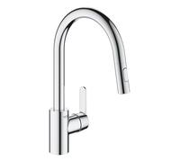 Grohe Get rubinetto da cucina, estraibile, orientabile, 31484001, Get cromo [Rubinetti da Cucina]