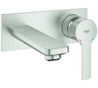 Grohe Grand mitigeur lavabo linéaire 2 trous, mural, saillie 153mm, 19409DC1, 19409DC1, Colorazione: super acciaio