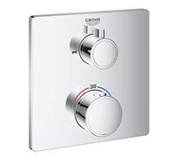 Grohe Grohtherm mitigeur thermostatique de bain, pour GROHE Rapido SmartBox, inverseur 2 voies, chrome, angulaire, 24080000, 24080000