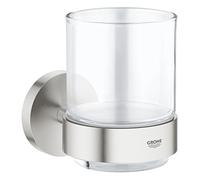 Grohe GRO-40447DC1 40447DC1-Essentials Vaso de Cristal con soporte, acabado Mate