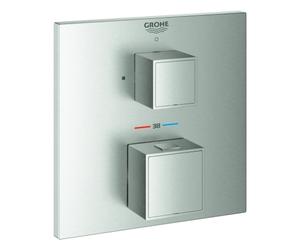 Grohe Grohtherm Cube mitigeur de douche thermostatique, pour Rapido SmartBox, 1 vanne d'arrêt, 24153DC0, 24153DC0, Colorazione: super acciaio