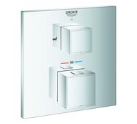 Grohe Grohtherm Cube - Miscelatore termostatico ad incasso per 2 utenze, cromato 24155000