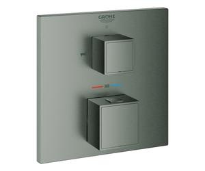 Grohe Grohtherm Cube mitigeur thermostatique de bain pour Rapido SmartBox, avec inverseur 2 voies intégré, 2 consommateurs, 24155AL0, 24155AL0, Colorazione: grafite dura spazzolata