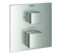 Mitigeur de douche thermostatique Grohe Grohtherm Cube pour Rapido SmartBox, avec commutateur 2 voies intégré, 2 consommateurs, 24154DC0, 24154DC0, Colorazione: super acciaio