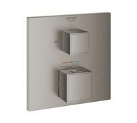Grohe Grohtherm Cube rubinetto vasca da incasso con termostatico, 24155AL0, Grohtherm Cube hard graphite spazzolato [Rubinetteria Bagno > Rubinetteria Vasca]