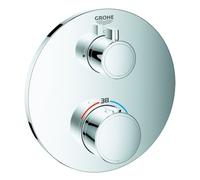 Grohe Grohtherm mitigeur de douche thermostatique, pour Rapido SmartBox, 1 vanne d'arrêt, chrome, rond, 24075000, 24075000
