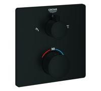 Grohe Grohtherm mitigeur thermostatique de douche, pour Rapido SmartBox, avec inverseur 2 voies intégré, noir mat, angulaire, 1022092430, 1022092430