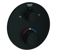 Grohe Grohtherm mitigeur thermostatique de douche, pour Rapido SmartBox, avec inverseur 2 voies intégré, noir mat, rond, 1022082430, 1022082430
