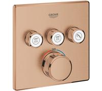 Thermostat Grohe Grohtherm SmartControl avec trois vannes d'arrêt, 29126DL0, 29126DL0, Colorazione: tramonto caldo spazzolato