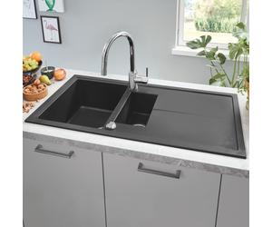 Grohe K400 lavello da cucina, 31642AP0, K400 K400 granito nero [Lavelli da Cucina > per Base Sottolavello a partire da 60 cm]