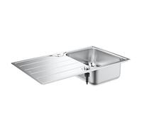 Lavello Inox K500 31571sd1 - Incasso - 1 Vasca - Installazione Gocciolatoio Reversibile - 86x50 Cm - Acciaio Inox