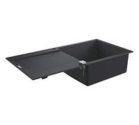 Grohe K500 Lavello in Materiale Composito con Gocciolatoio, Vasca Singola e Gocciolatoio, Granite Black, 100 x 50 cm