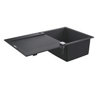 Grohe K500 Lavello in Materiale Composito con Gocciolatoio, Vasca Singola e Gocciolatoio, Granite Black, 86 x 50 cm